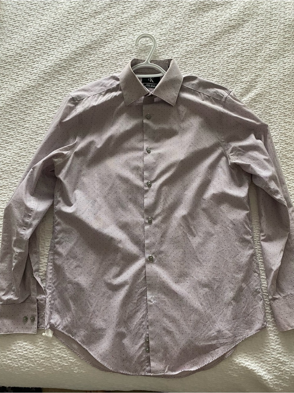 Calvin Klein Men's Light Pink Micro-Dot Dress Shirt